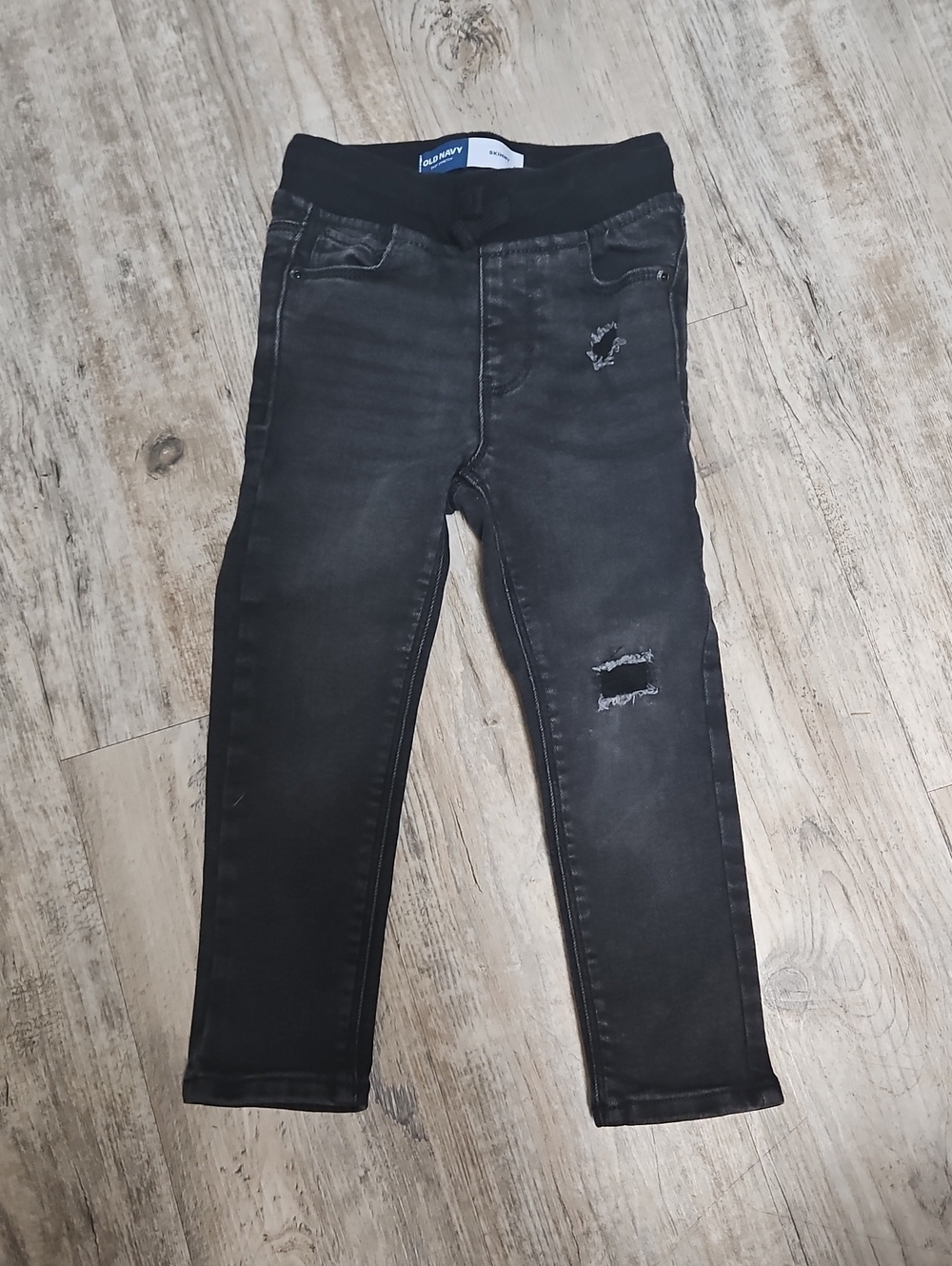 Old Navy Black Distressed Denim Skinny Jeans